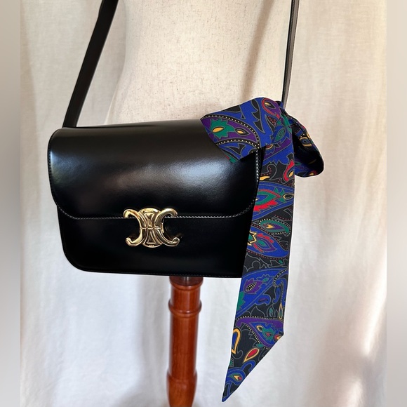 TWILLY/SCARF!- Multiple Purposes Piece Royal Blue Paisley - Picture 3 of 7